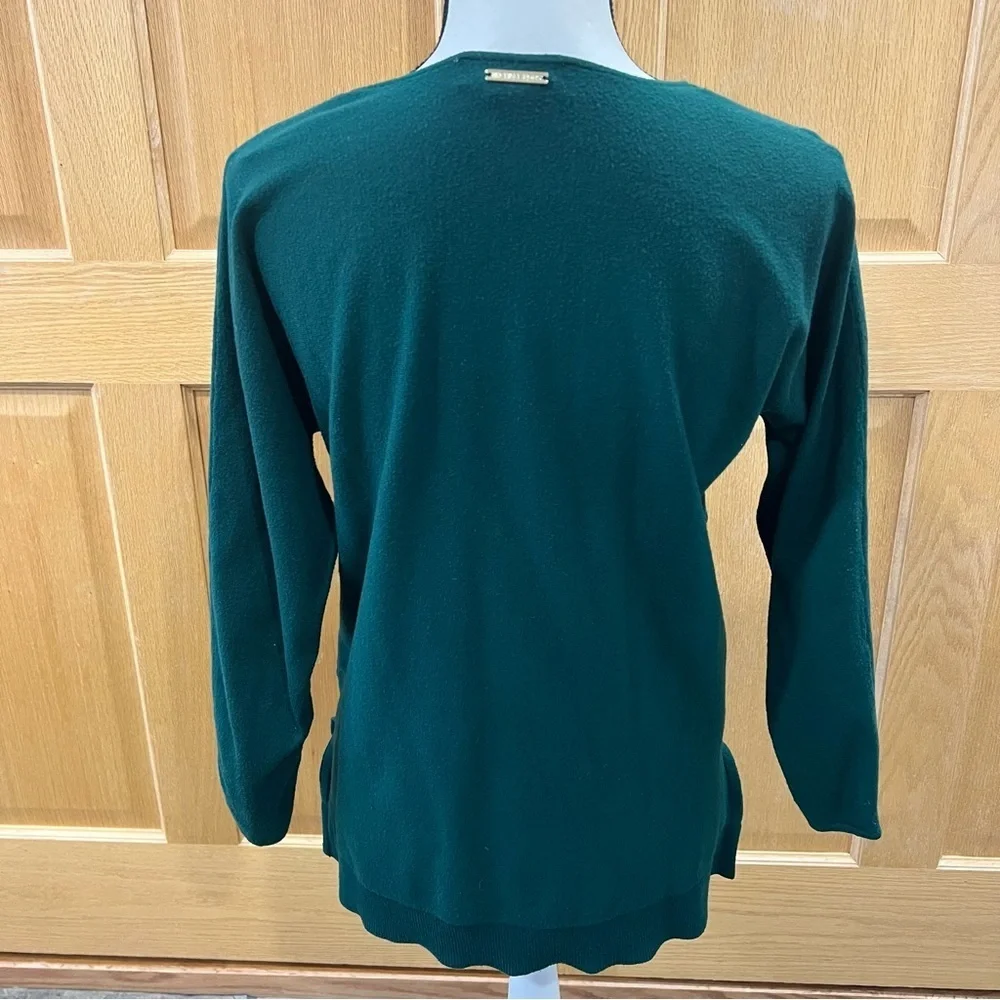 Michael Kors Green 3/4 Sleeve Relaxed Sweater